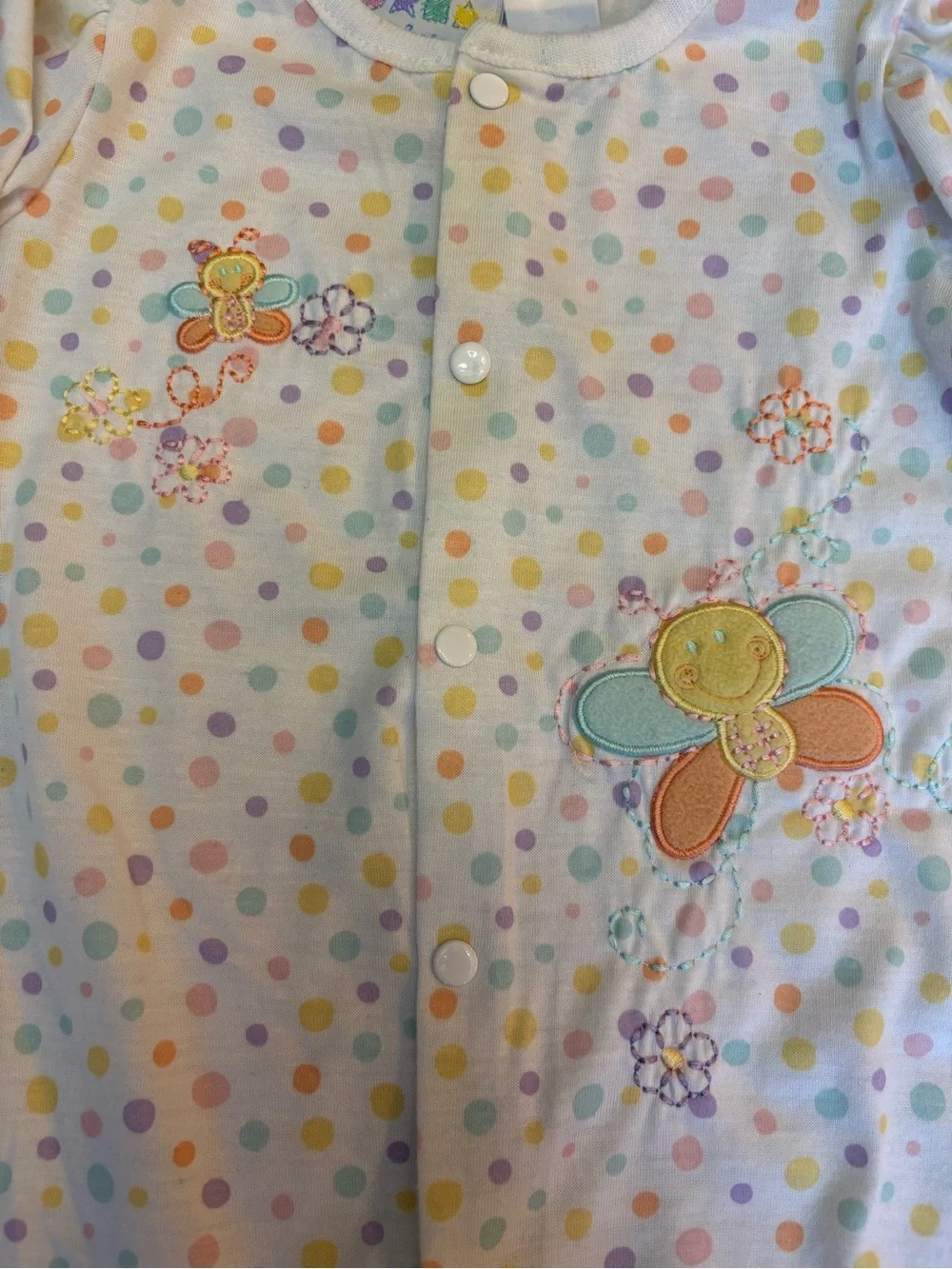 VTG 2006 Miniwear Pastel Polka Dot Sleeper 6-9M